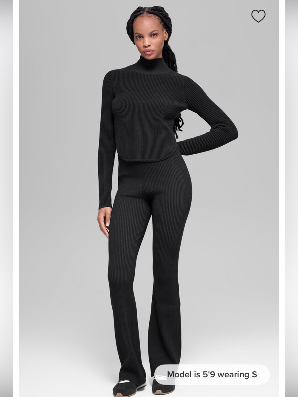 NWT Alo Denim Knit Backless Long Sleeve - Black/Anthracite - Picture 7 of 9